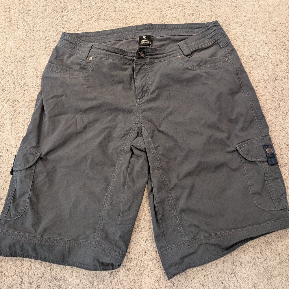 KUHL Ambush Cargo Shorts Women's Size 14 Gray Outdoors Hiking Gorpcore